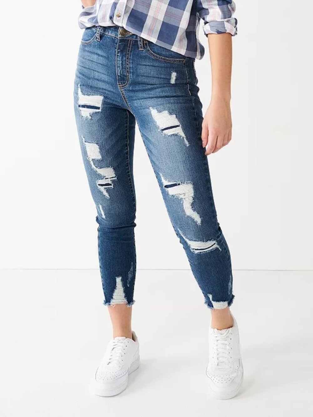 Junior's SO Ultimate High Rise Ankle Jegging - Distressed Dark Wash - 5L - NWT